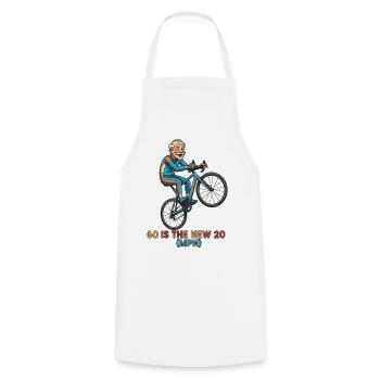 60 Is The New 20 MPH Cycling Sticker - Cooking Apron - white - Front - AI Model Male 185 dark (185cm)