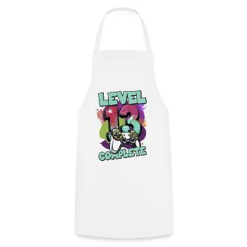 Level 13 Complete Gaming Splash years old - Cooking Apron - white - Front - AI Model Male 185 dark (185cm)