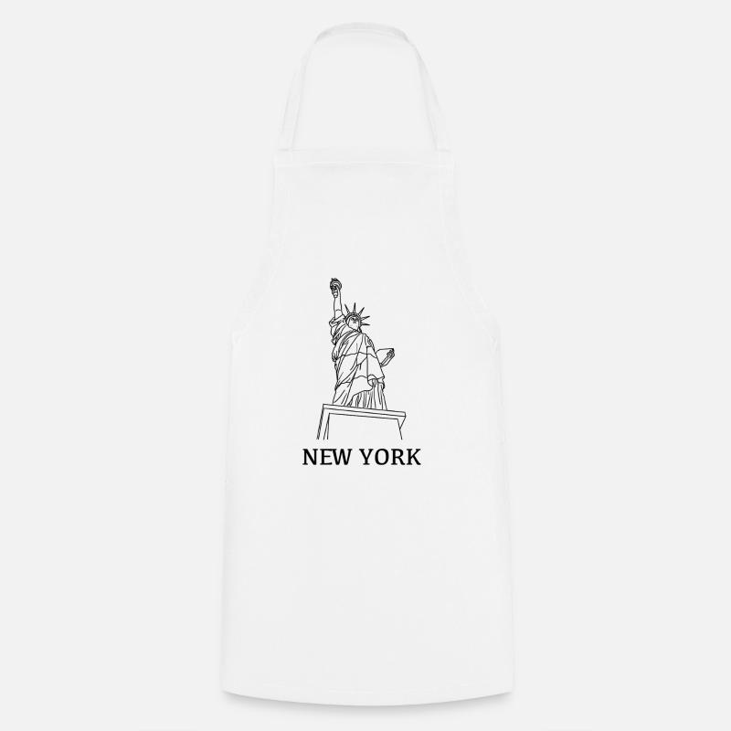 New_York_schwarz - Cooking Apron - white