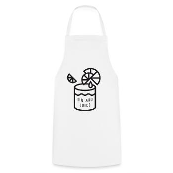 Gin and juice - Cooking Apron - white - Front - AI Model Male 185 dark (185cm)