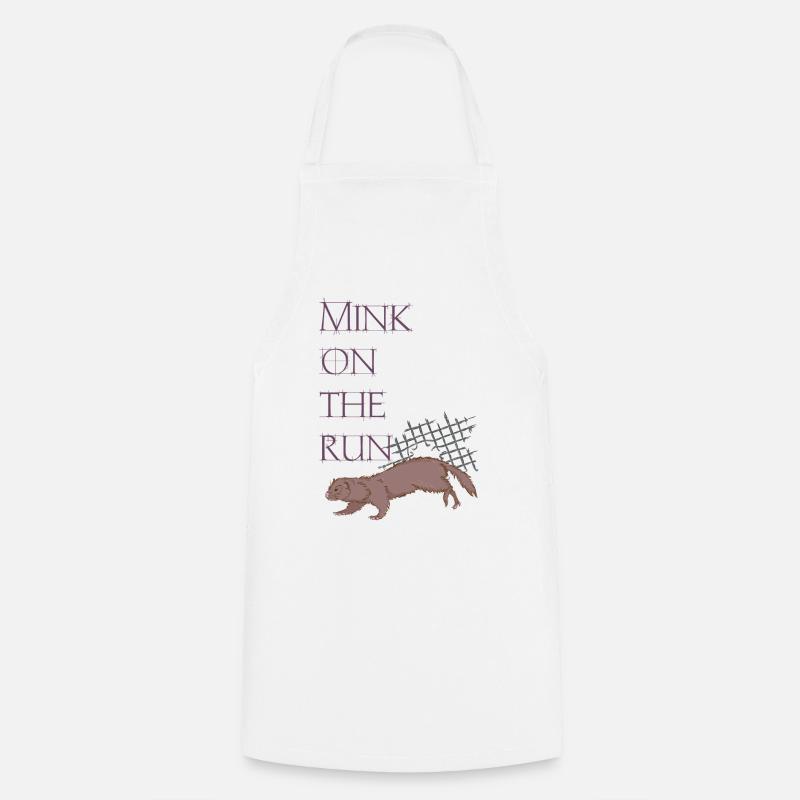 Mink on the run - Cooking Apron - white