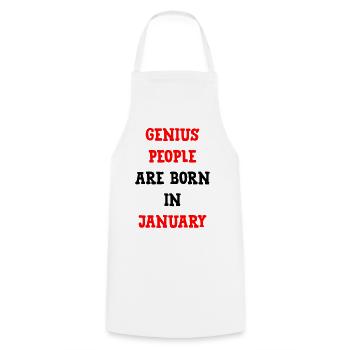 Baby Birthday January Genies Humor - Cooking Apron - white - Front - AI Model Male 185 dark (185cm)