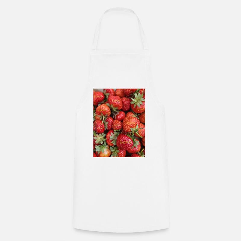 Erdbeeren - Kochschürze - Weiß