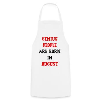 Babygeschenk-Genies werden im August geboren - Kochschürze - Weiß - Vorne - AI Model Male 185 dark (185cm)