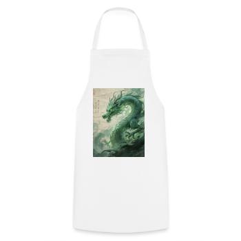 Le Gardien d'Émeraude : Qinglong - Force Éternelle - Tablier de cuisine - blanc - Devant - AI Model Male 185 dark (185cm)