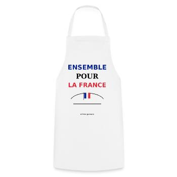 Ensemble France: Unité et Fierté - Tablier de cuisine - blanc - Devant - AI Model Male 185 dark (185cm)