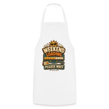 Chargement du week-end, veuillez patienter - Tablier de cuisine - blanc - Devant - AI Model Male 185 dark (185cm)