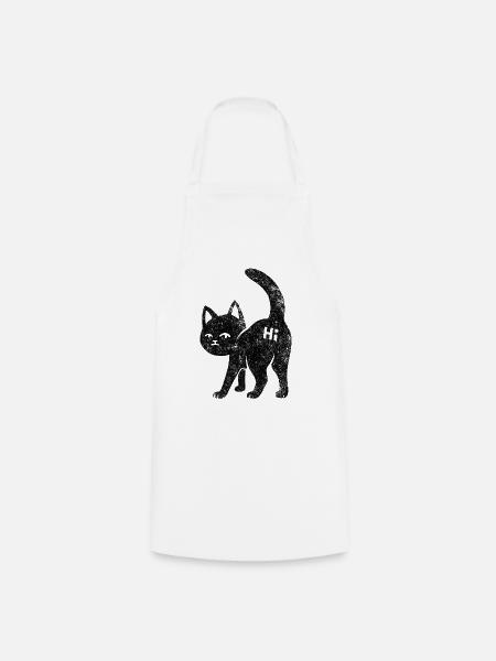 Hi-Cat – Freche Katze mit Attitüde - Kochschürze - Weiß