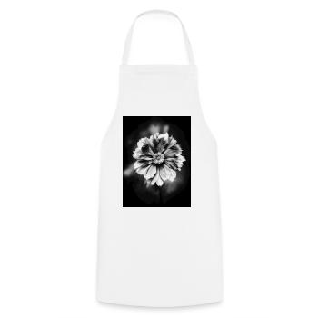 Black and white flower contrast - Cooking Apron - white - Front - AI Model Male 185 dark (185cm)