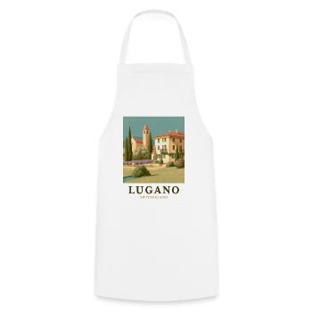 Lugano Villa Panorama - Tablier de cuisine - blanc - Devant - AI Model Male 185 dark (185cm)