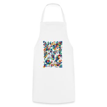 Mosaïque de couleurs abstraites - Tablier de cuisine - blanc - Devant - AI Model Male 185 dark (185cm)