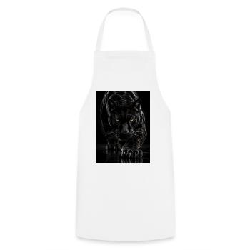 Panthère Noire des Ombres - Tablier de cuisine - blanc - Devant - AI Model Male 185 dark (185cm)