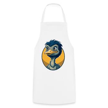 Emu Kawaii Maskottchen-Cartoon-Charakter-Clipart-Logo - Kochschürze - Weiß - Vorne - AI Model Male 185 dark (185cm)