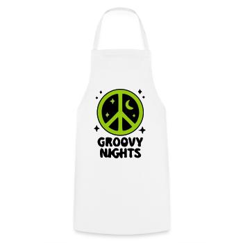 Groovy Peace Zeichen Logo - Kochschürze - Weiß - Vorne - AI Model Male 185 dark (185cm)