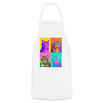 Cats, American, Wirehaired, Cat - Cooking Apron - white - Front - AI Model Male 185 dark (185cm)