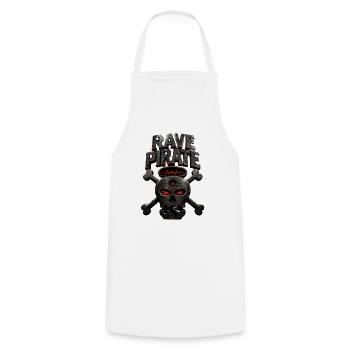Crâne de Pirate Rave - Tablier de cuisine - blanc - Devant - AI Model Male 185 dark (185cm)