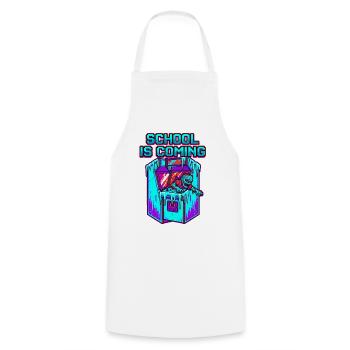 L’école arrive Arcade Pixel Art de Zombies - Tablier de cuisine - blanc - Devant - AI Model Male 185 dark (185cm)
