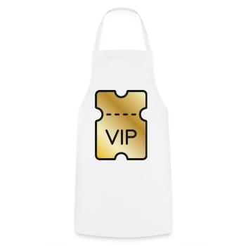 VIP-Gold-Ticket - Kochschürze - Weiß - Vorne - AI Model Male 185 dark (185cm)
