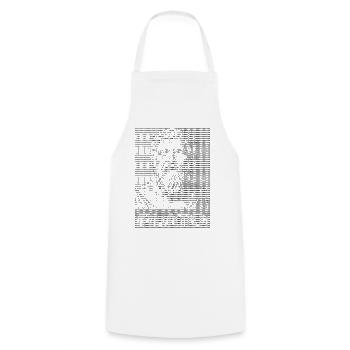 Platon ASCII Kunstporträt - Kochschürze - Weiß - Vorne - AI Model Male 185 dark (185cm)