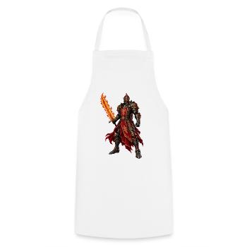 Roter Ritter mit Flammenschwert - Kochschürze - Weiß - Vorne - AI Model Male 185 dark (185cm)