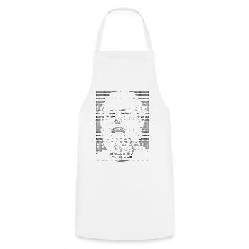 Sokrates ASCII Kunstporträt - Kochschürze - Weiß - Vorne - AI Model Male 185 dark (185cm)