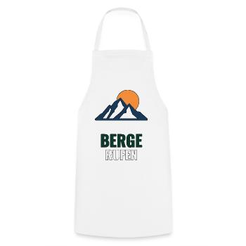 Minimalistische Berglinie T‑Shirt – Berge rufen - Kochschürze - Weiß - Vorne - AI Model Male 185 dark (185cm)