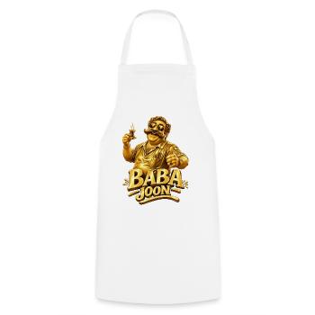 Baba Joon Papa Tee Gold - Kochschürze - Weiß - Vorne - AI Model Male 185 dark (185cm)
