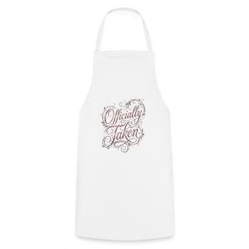 Offiziell gewähltes elegantes Blumenmotiv - Kochschürze - Weiß - Vorne - AI Model Male 185 dark (185cm)