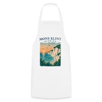 Møns Klint Dänemark Kreidefelsen Ostsee Retro - Kochschürze - Weiß - Vorne - AI Model Male 185 dark (185cm)