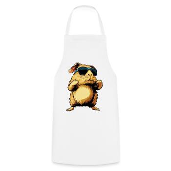 Fitness Meerschweinchen - Kochschürze - Weiß - Vorne - AI Model Male 185 dark (185cm)
