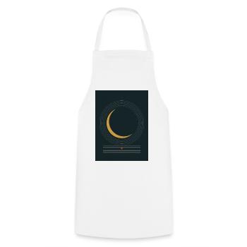 Sonnenfinsternis – goldene Korona - Kochschürze - Weiß - Vorne - AI Model Male 185 dark (185cm)