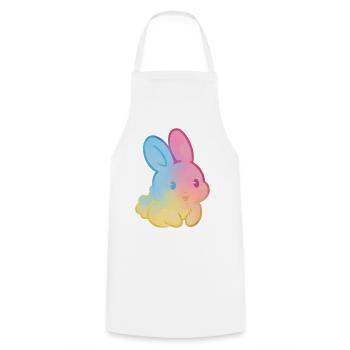 Pastell-Regenbogenhase - Kochschürze - Weiß - Vorne - AI Model Male 185 dark (185cm)