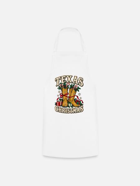 Texas Weihnachtsstiefel Motiv - Kochschürze - Weiß