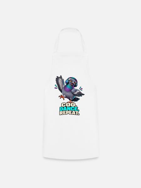 Party Pigeon – Coo. Dance. Repeat. - Kochschürze - Weiß