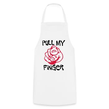 Pull my Finger | you | hand - Tablier de cuisine - blanc - Devant - AI Model Male 185 dark (185cm)