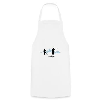 Biathlon - Biathleten und Berge - Kochschürze - Weiß - Vorne - AI Model Male 185 dark (185cm)