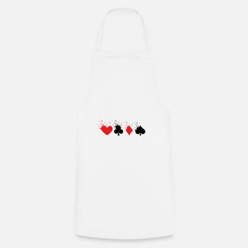 poker - Tablier de cuisine - blanc