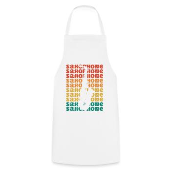 Vintage Musician Saxophonist Saxophone - Cooking Apron - white - Front - AI Model Male 185 dark (185cm)