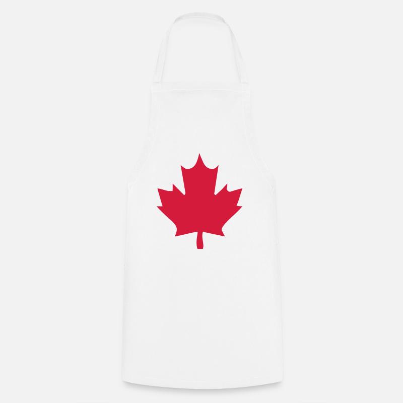 canada leaf - Cooking Apron - white