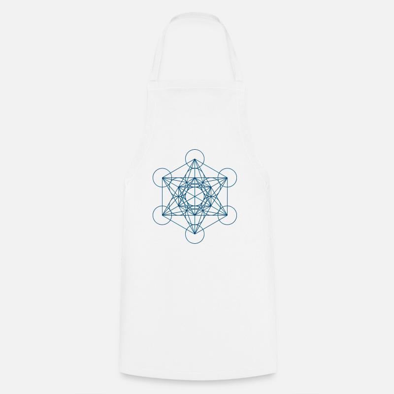 Le cube de Metatron - bleu - Tablier de cuisine - blanc