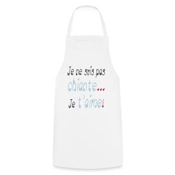 Je t'aime - Tablier de cuisine - blanc - Devant - AI Model Male 185 dark (185cm)