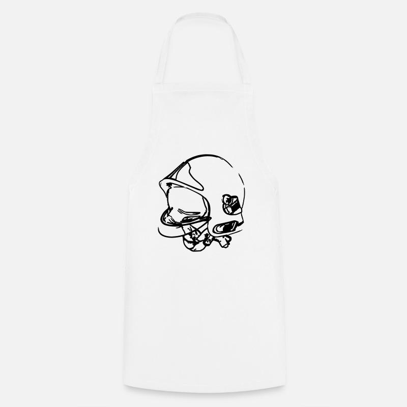 casque de pompier - Tablier de cuisine - blanc