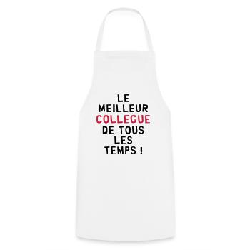 Collègue / Bureau / Travail / Collegue Entreprise - Tablier de cuisine - blanc - Devant - AI Model Male 185 dark (185cm)