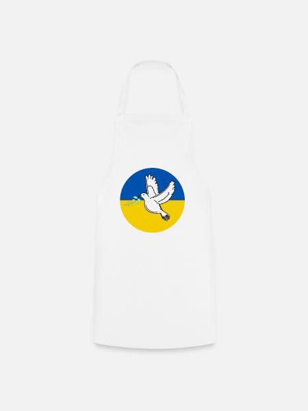 Ukraine Flag with peace dove - Kochschürze - Weiß