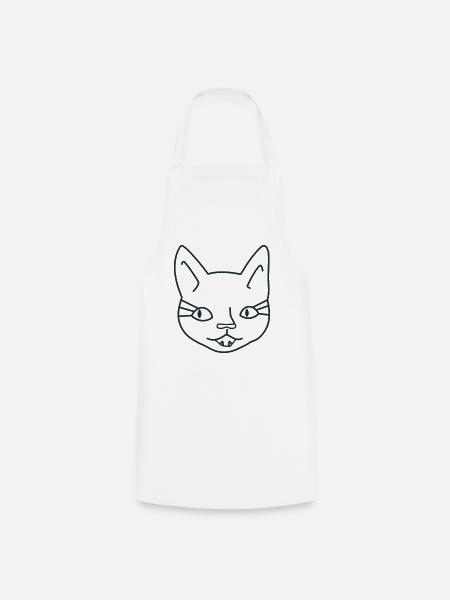Mädchen Katzengesicht - Kochschürze - Weiß
