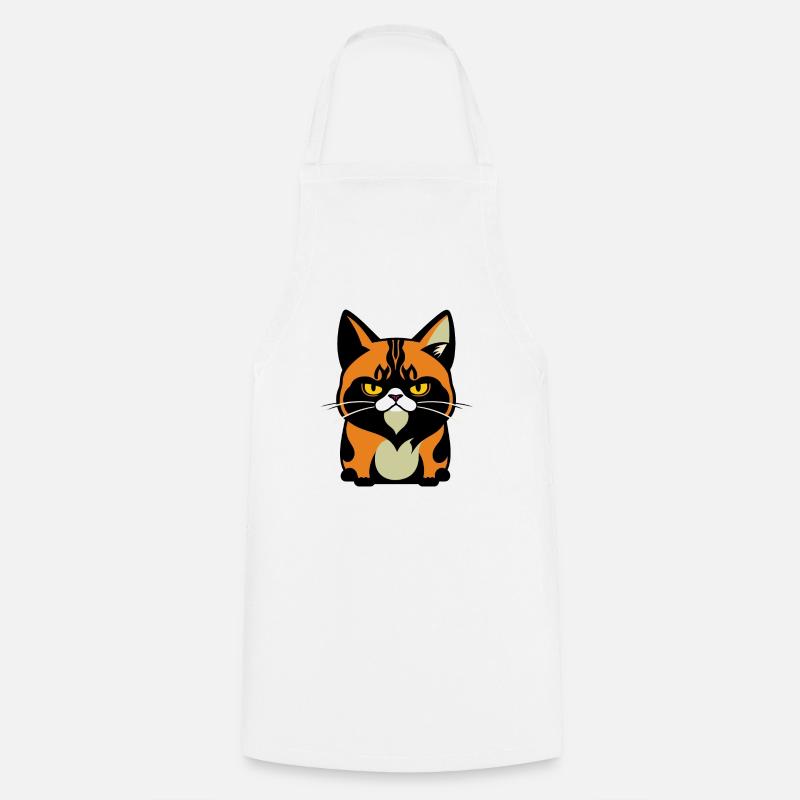 Chat - Tablier de cuisine - blanc
