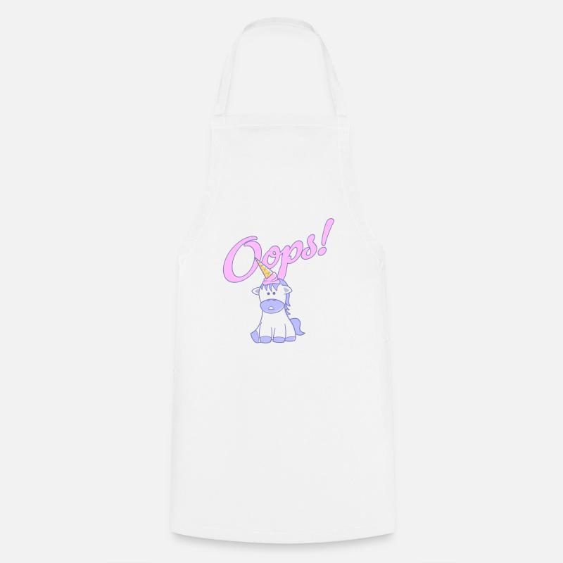 Oops, une licorne ! - Tablier de cuisine - blanc