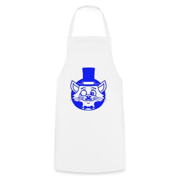 Sir Cat Gentleman Chapeau haut de forme Monocle Rich Gentleman - Tablier de cuisine - blanc - Devant - AI Model Male 185 dark (185cm)