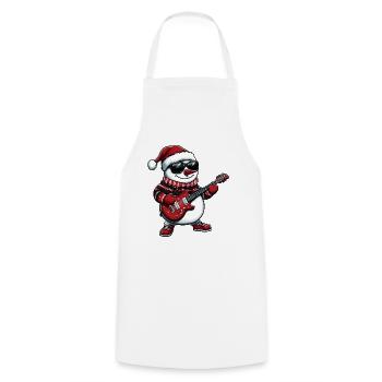 Snowman Christmas Guitar - Cooking Apron - white - Front - AI Model Male 185 dark (185cm)