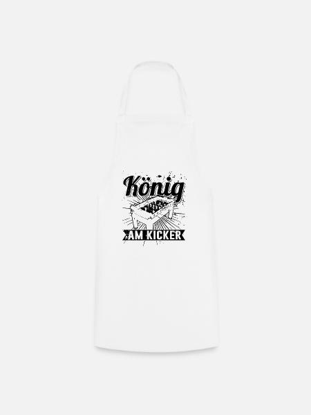 König am Kicker Herren T-Shirt für Kicker Spieler - Kochschürze - Weiß